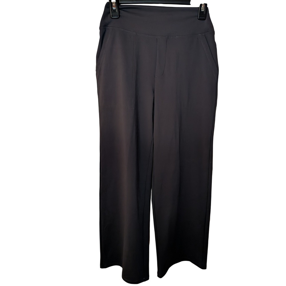 g4FREE Womens High Rise Wide Leg Pants Black Athleisure Trousers XL
